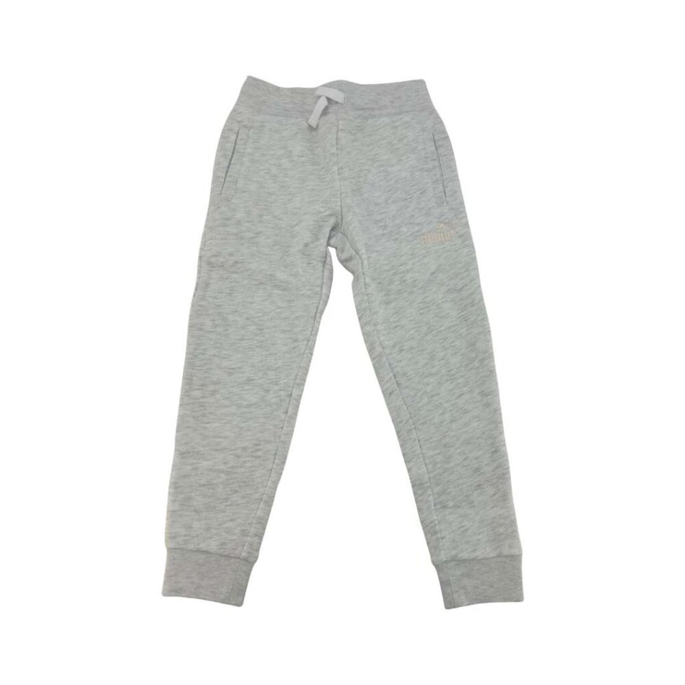 Puma Girl's Sweatpants | Light Grey | Athletic | Gold Logo | Various Sizes **New